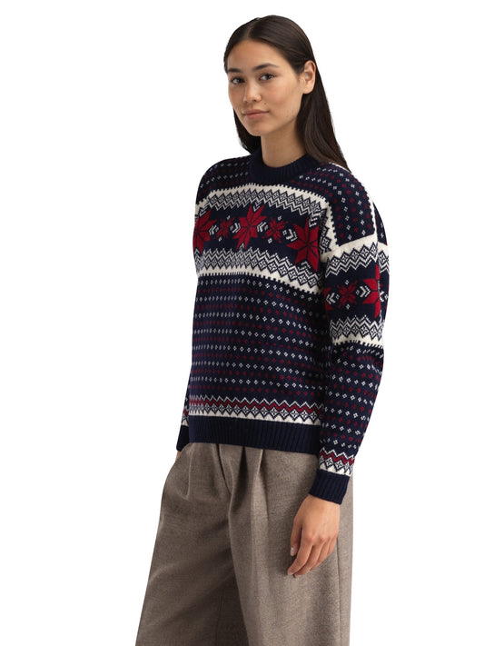 Dale of Norway Egersund Women's sweater Navy Off White Red Rose