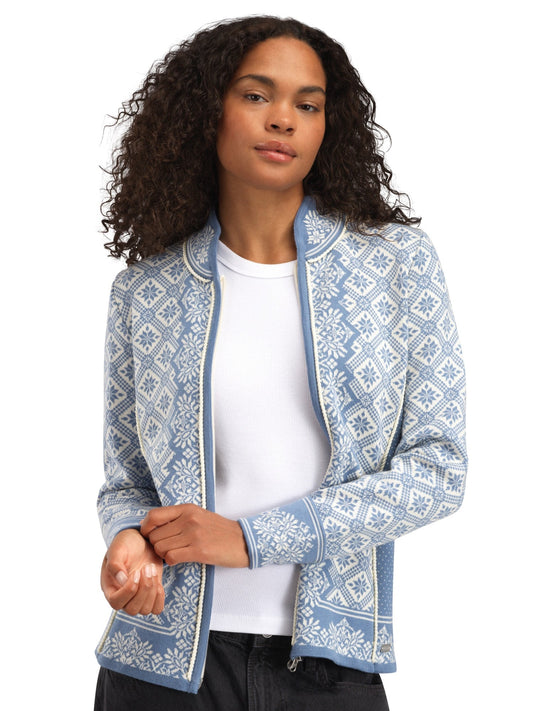 Dale of Norway Christiania Women's Jacket - Merino Wool BlueShadow OffWhite