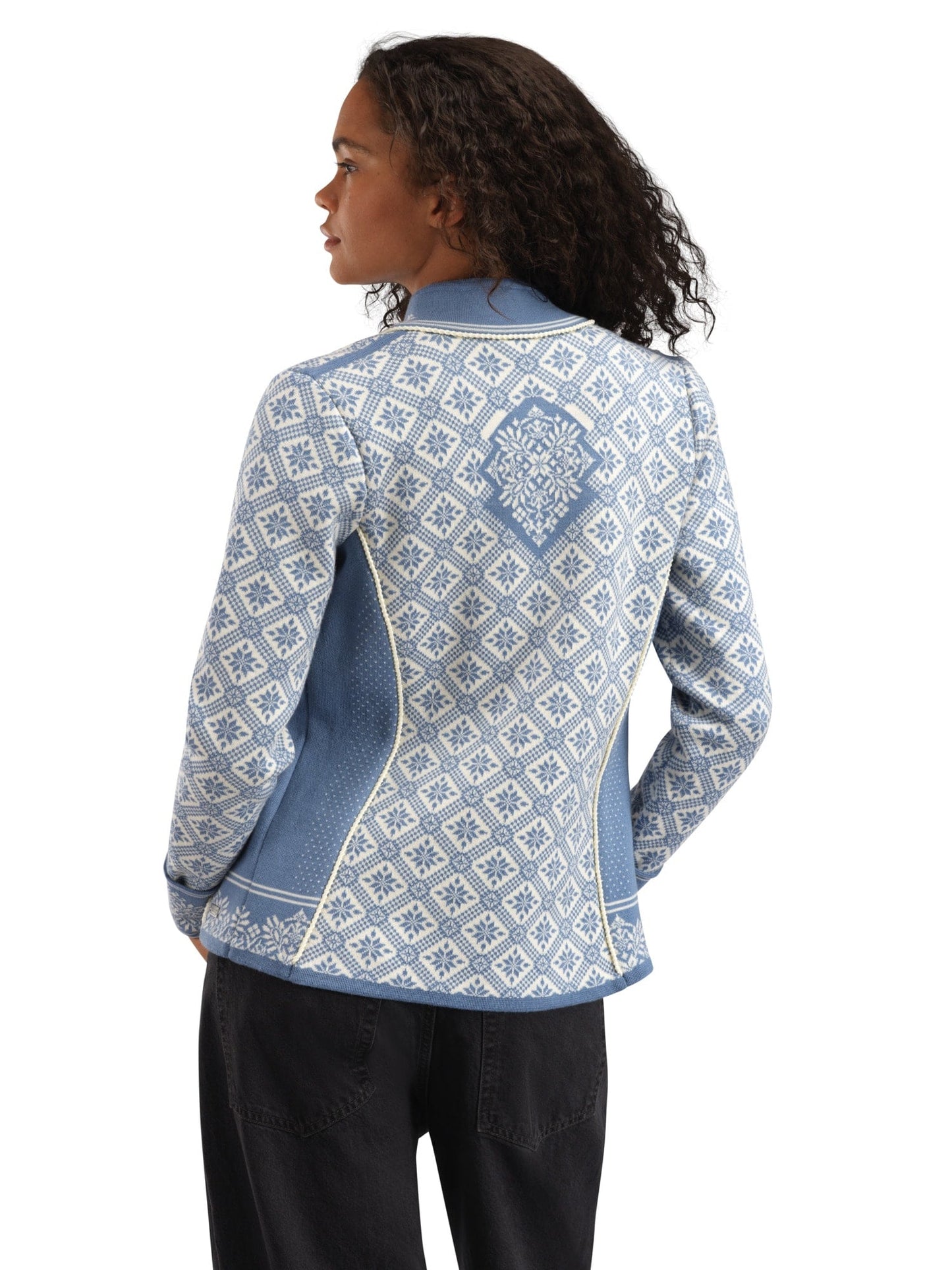 Dale of Norway Christiania Women's Jacket - Merino Wool BlueShadow OffWhite