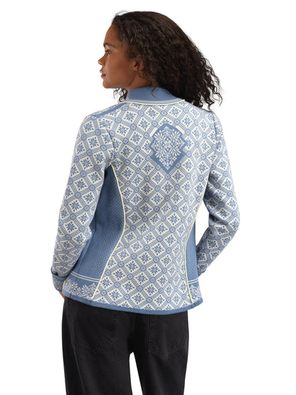 Dale of Norway Christiania Women's Jacket - Merino Wool BlueShadow OffWhite