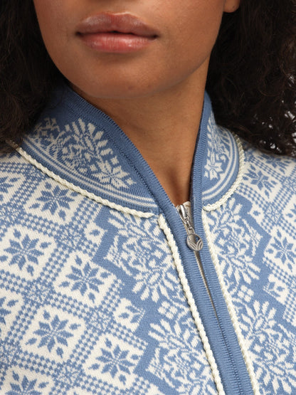 Dale of Norway Christiania Women's Jacket - Merino Wool BlueShadow OffWhite