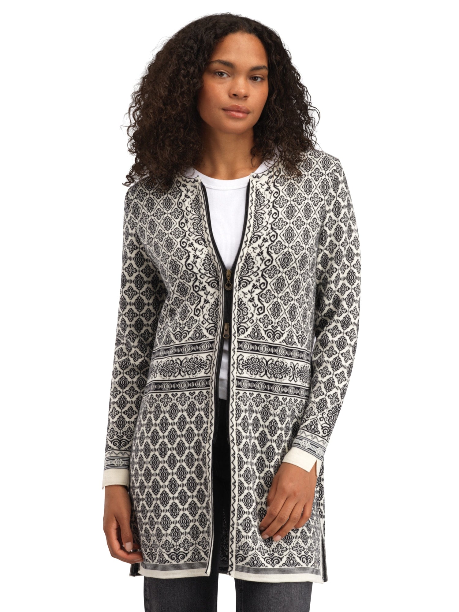 Dale of Norway Ingeborg Fem Jacket Offwhite Black Gravuvig Smoke