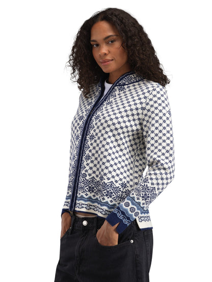 Dale of Norway Solfrid Women’s Jacket - Merino Wool OFFWHITE ELECTRICSTORM NAVY
