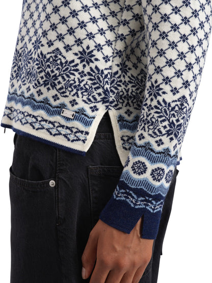 Dale of Norway Solfrid Women’s Jacket - Merino Wool OFFWHITE ELECTRICSTORM NAVY