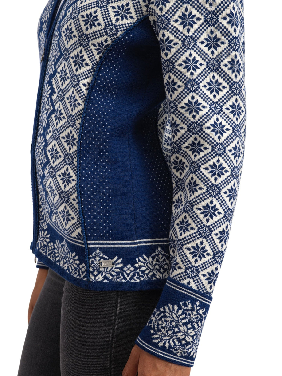 Dale of Norway Christiania Women's Jacket - Merino Wool Atlantic Mel Off-white