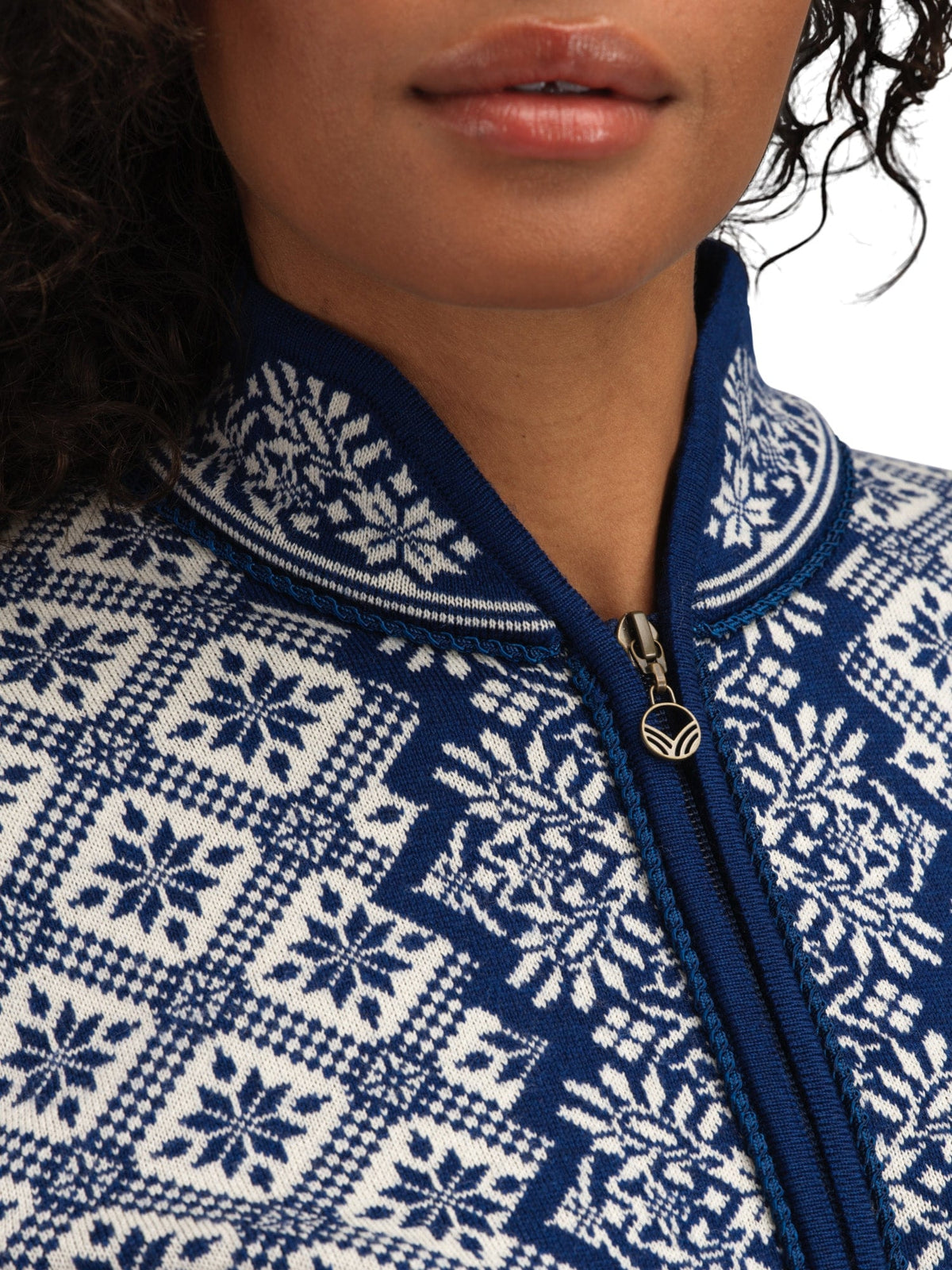 Dale of Norway Christiania Women's Jacket - Merino Wool Atlantic Mel Off-white