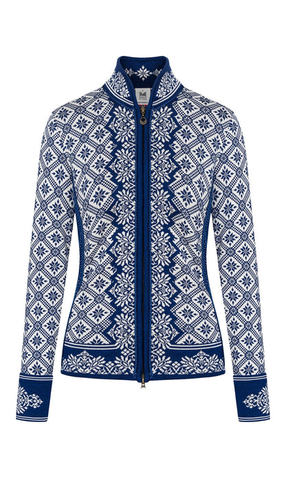 Dale of Norway Christiania Women's Jacket - Merino Wool Atlantic Mel Off-white