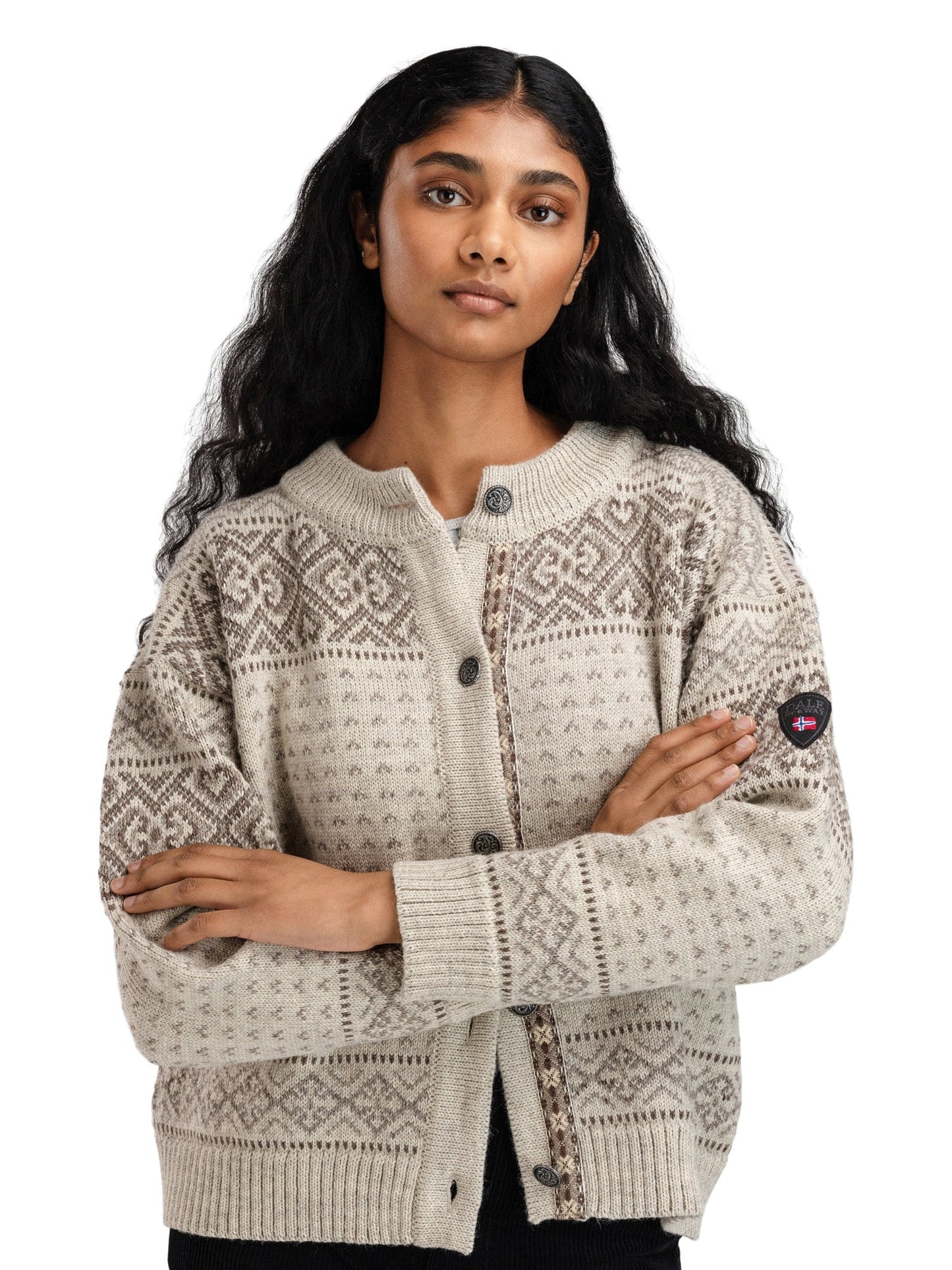 Dale of Norway Hannah Fem. Cardigan Birch Vanillasugar Nutmeg