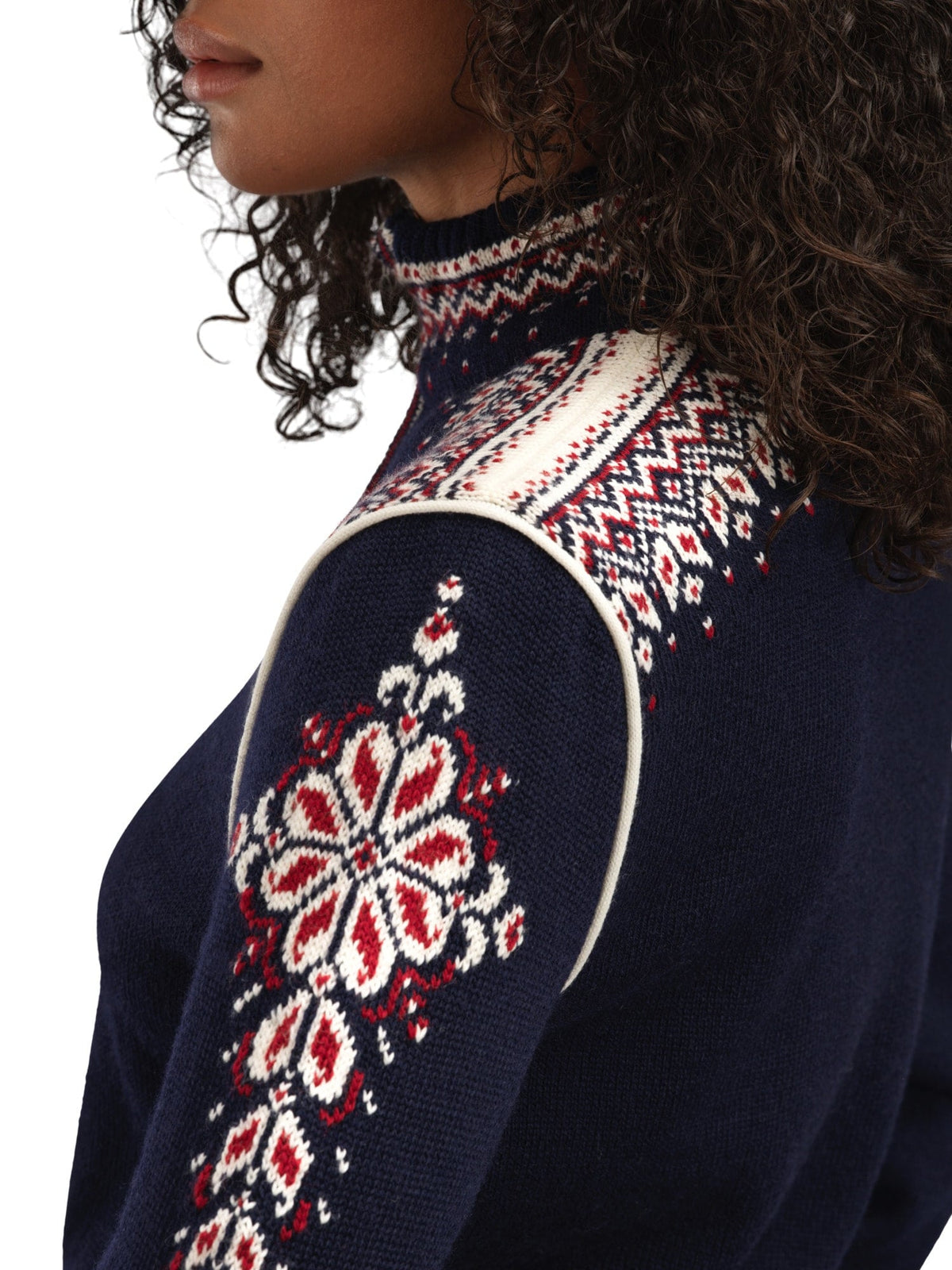Dale of Norway 140th Anniversary Women’s Wool Jacket  NAVY RED ROSE OFF WHITE
