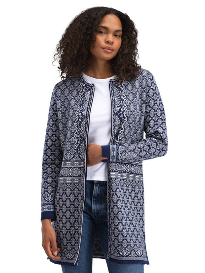 Dale of Norway Ingeborg Women’s Jacket - Merino ELECTRICSTORM OFFWHITE BLUE