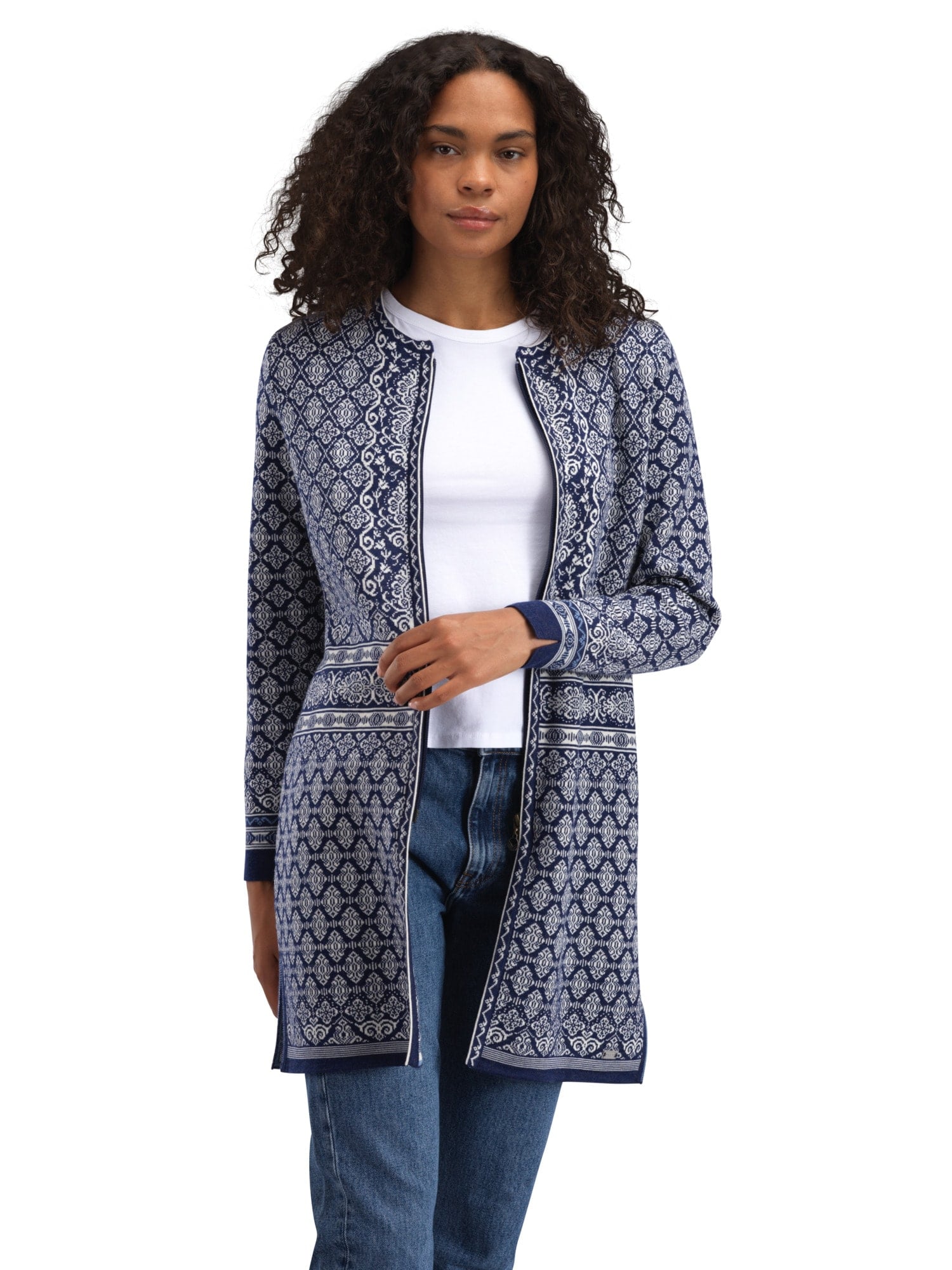 Dale of Norway Ingeborg Women’s Jacket - Merino ELECTRICSTORM OFFWHITE BLUE