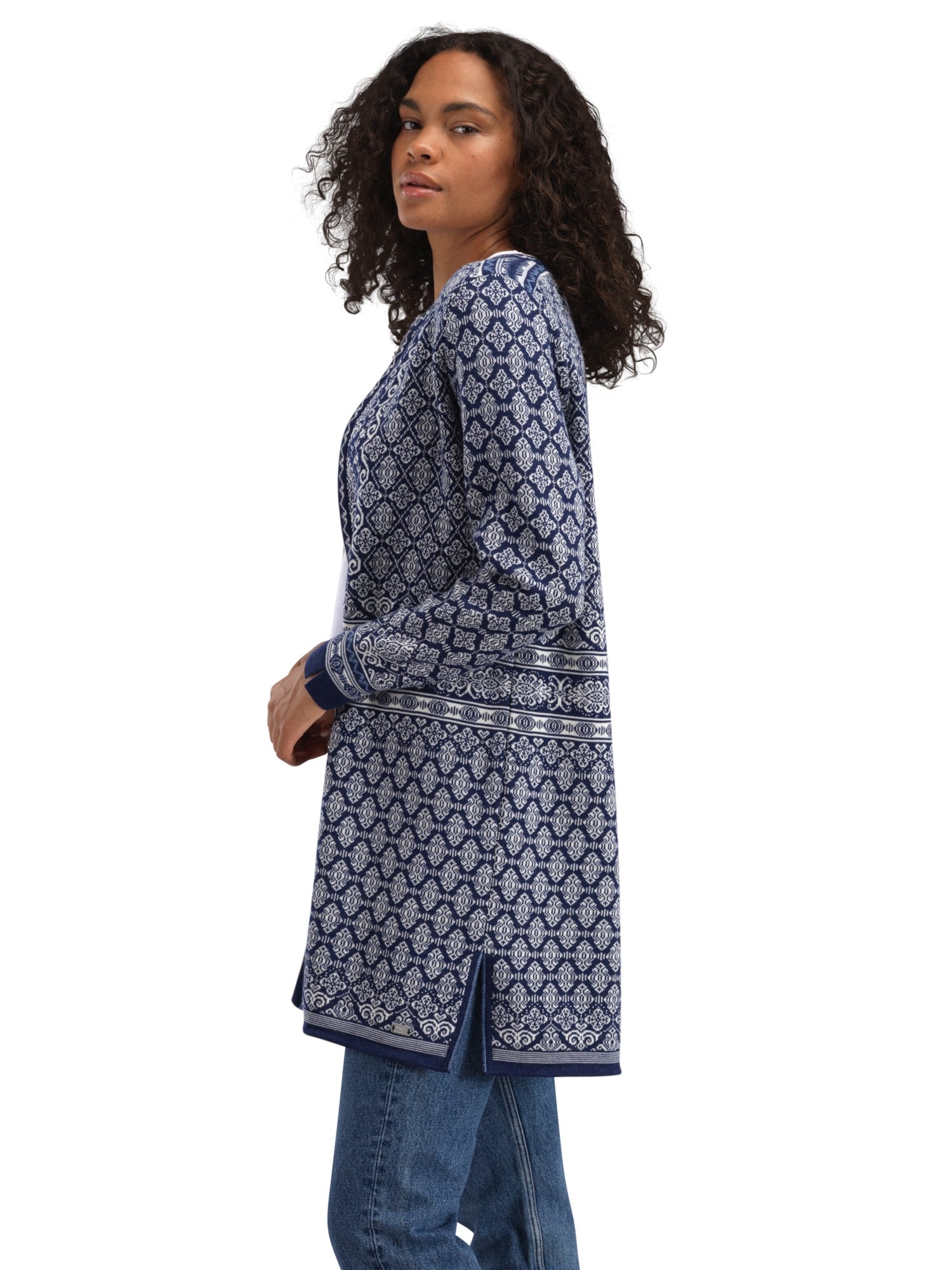 Dale of Norway Ingeborg Women’s Jacket - Merino ELECTRICSTORM OFFWHITE BLUE