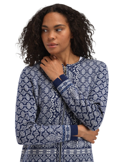 Dale of Norway Ingeborg Women’s Jacket - Merino ELECTRICSTORM OFFWHITE BLUE