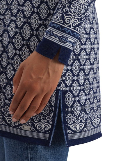 Dale of Norway Ingeborg Women’s Jacket - Merino ELECTRICSTORM OFFWHITE BLUE