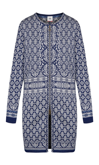 Dale of Norway Ingeborg Women’s Jacket - Merino ELECTRICSTORM OFFWHITE BLUE