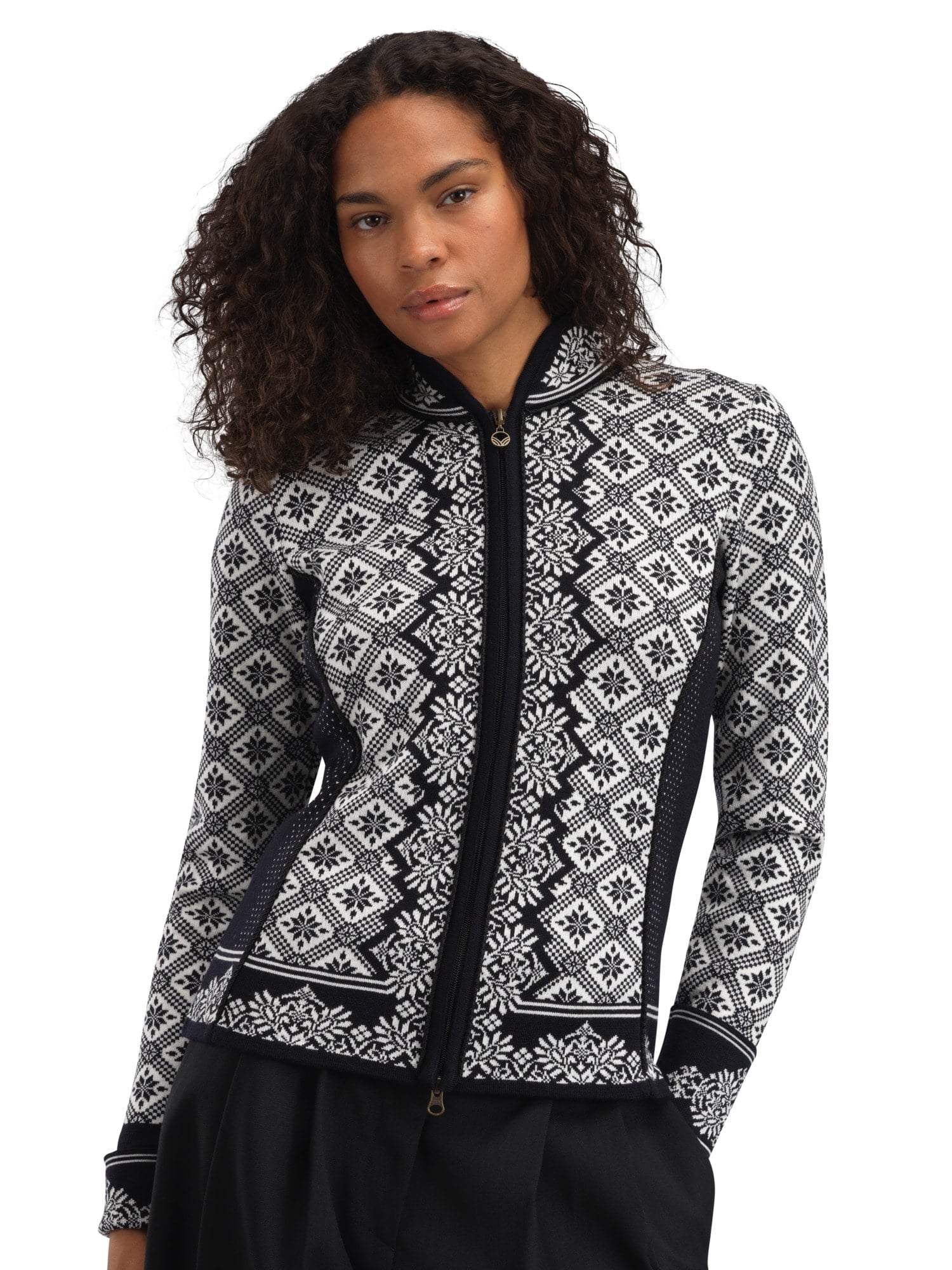 Dale of Norway Christiania Women's Jacket - Merino Wool Black Off-white