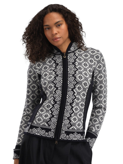 Dale of Norway Christiania Women's Jacket - Merino Wool Black Off-white
