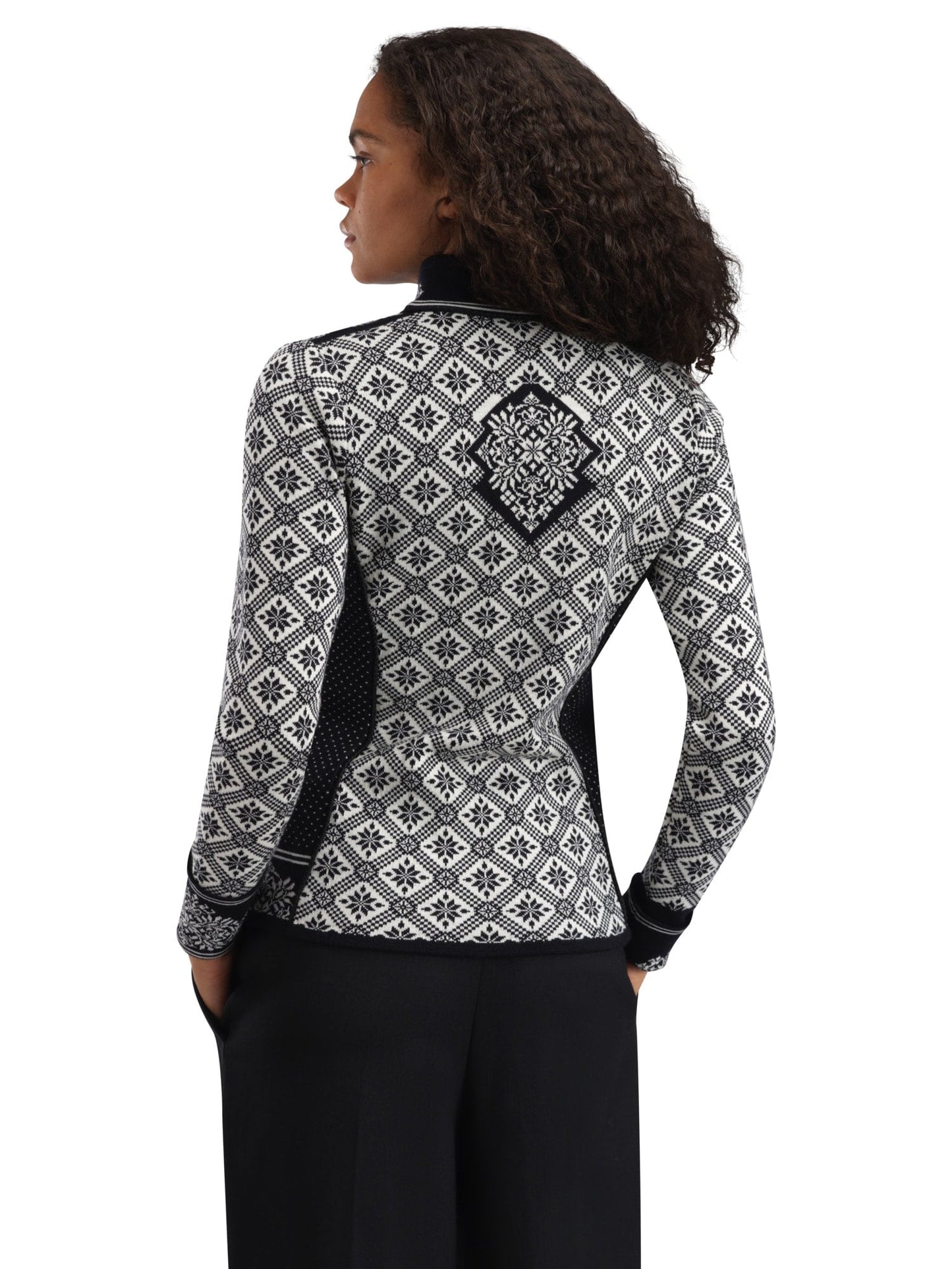 Dale of Norway Christiania Women's Jacket - Merino Wool Black Off-white