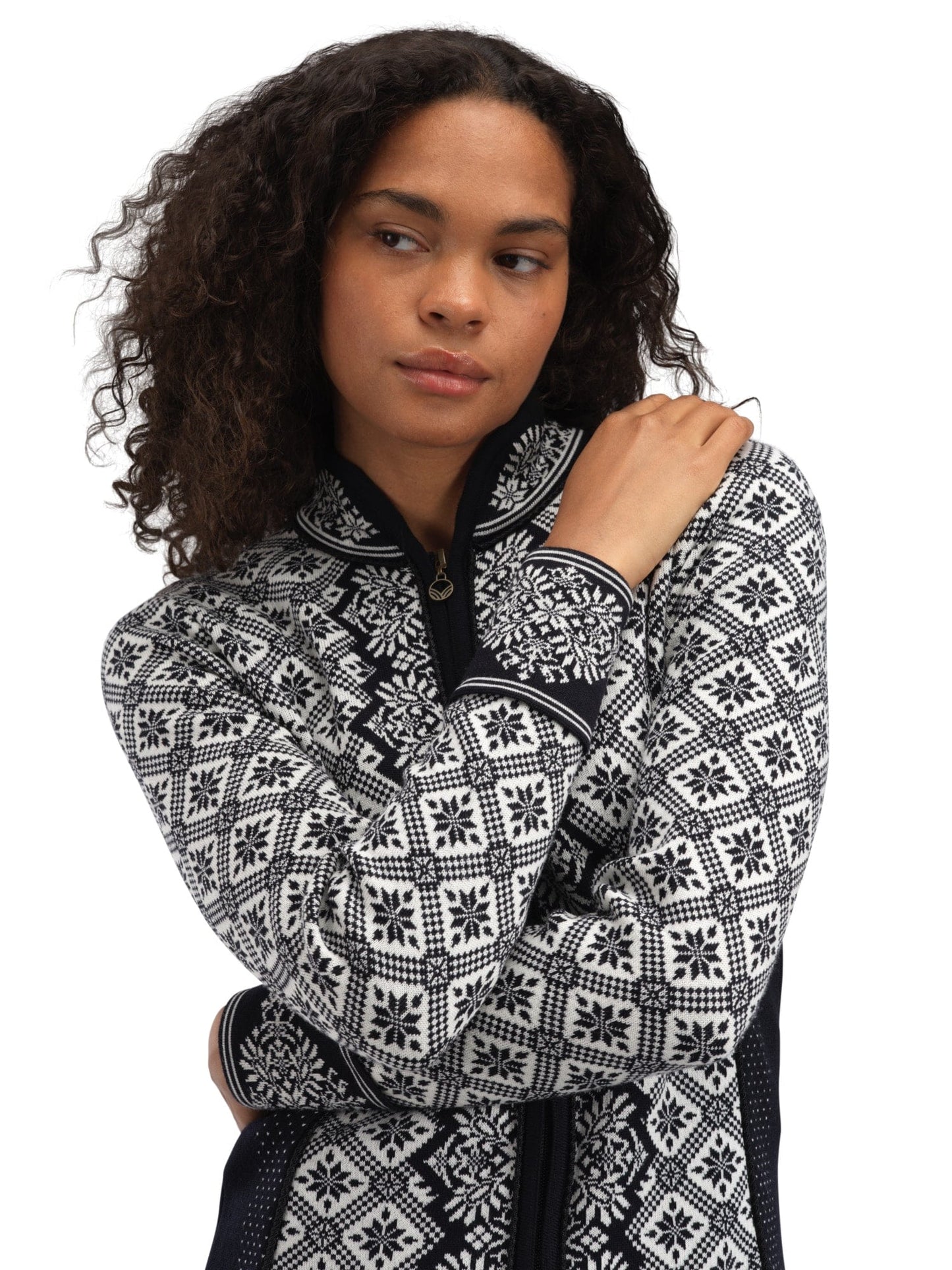 Dale of Norway Christiania Women's Jacket - Merino Wool Black Off-white