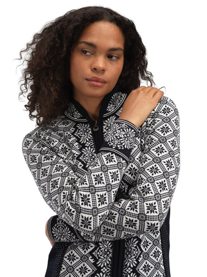 Dale of Norway Christiania Women's Jacket - Merino Wool Black Off-white