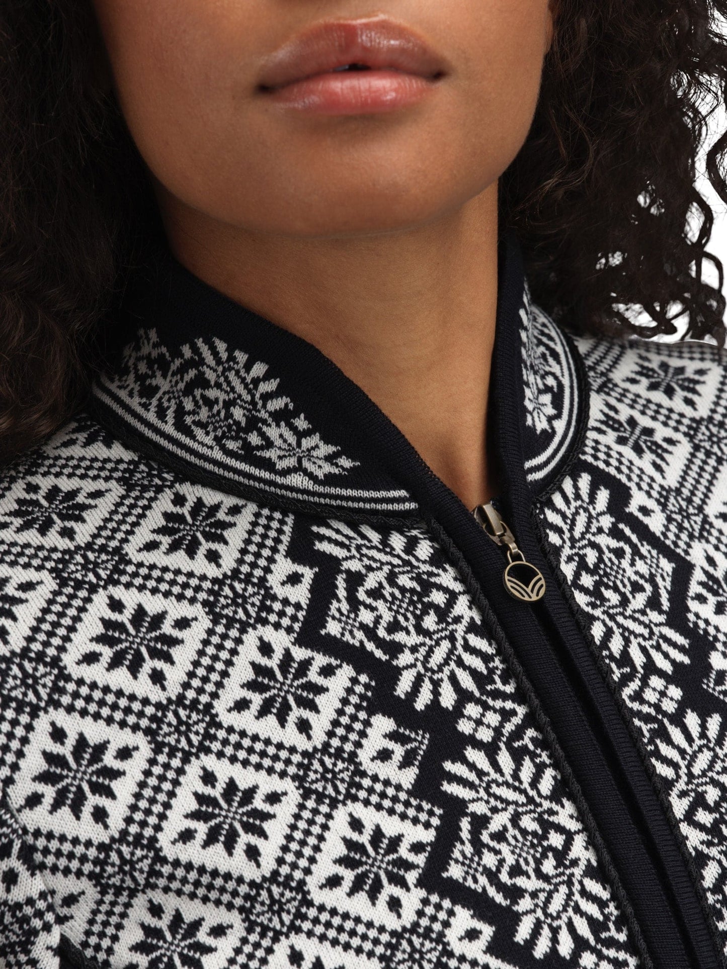 Dale of Norway Christiania Women's Jacket - Merino Wool Black Off-white