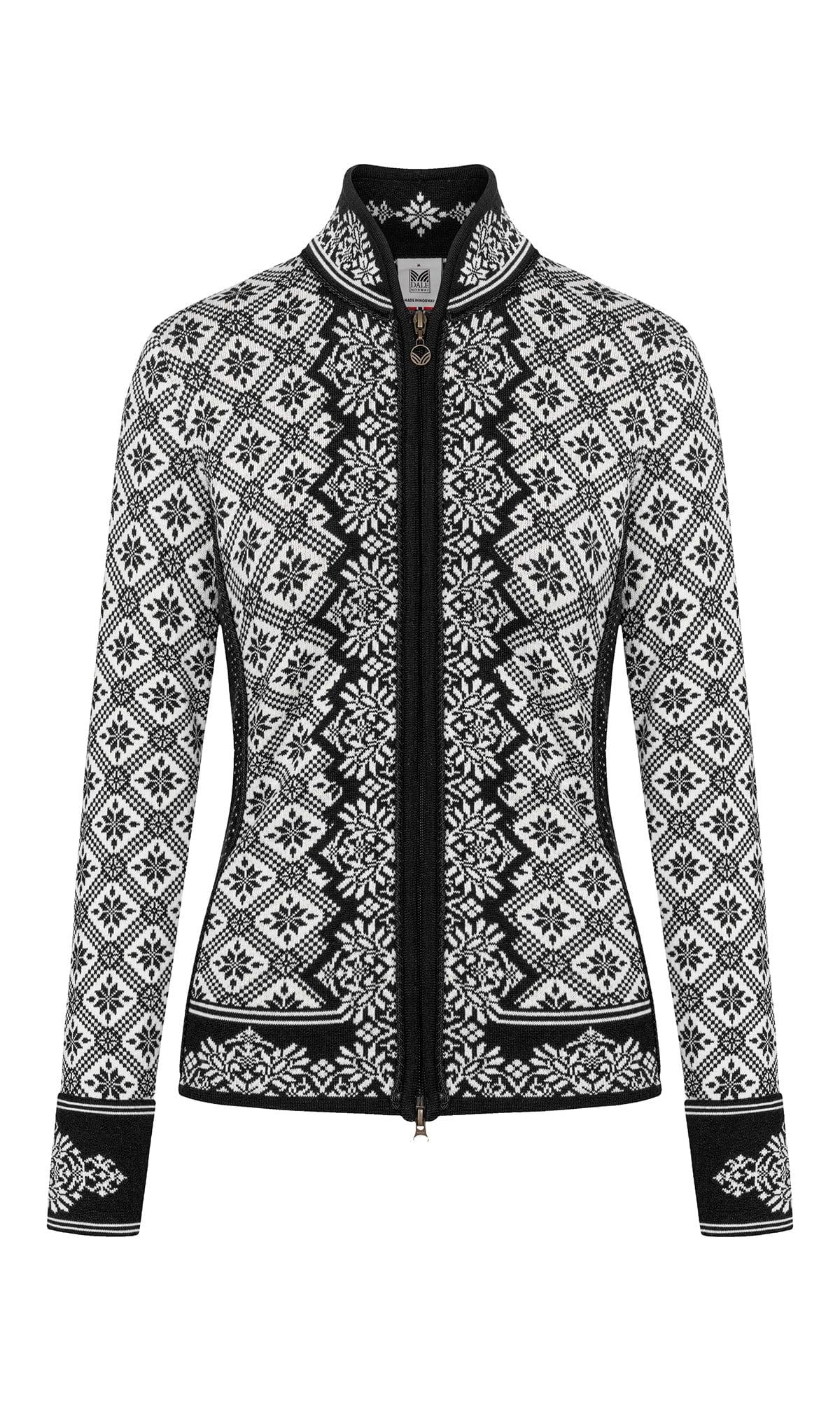 Dale of Norway Christiania Women's Jacket - Merino Wool Black Off-white