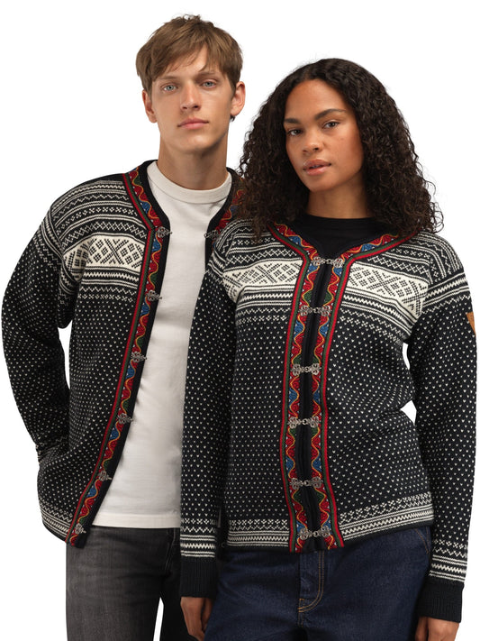 Dale of Norway Setesdal Unisex Jacket - Norwegian Wool  BLACK OFFWHITE