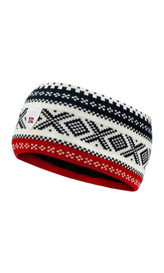 Dale of Norway Dystingen unisex merino wool headband  Navy Offwhite Raspberry