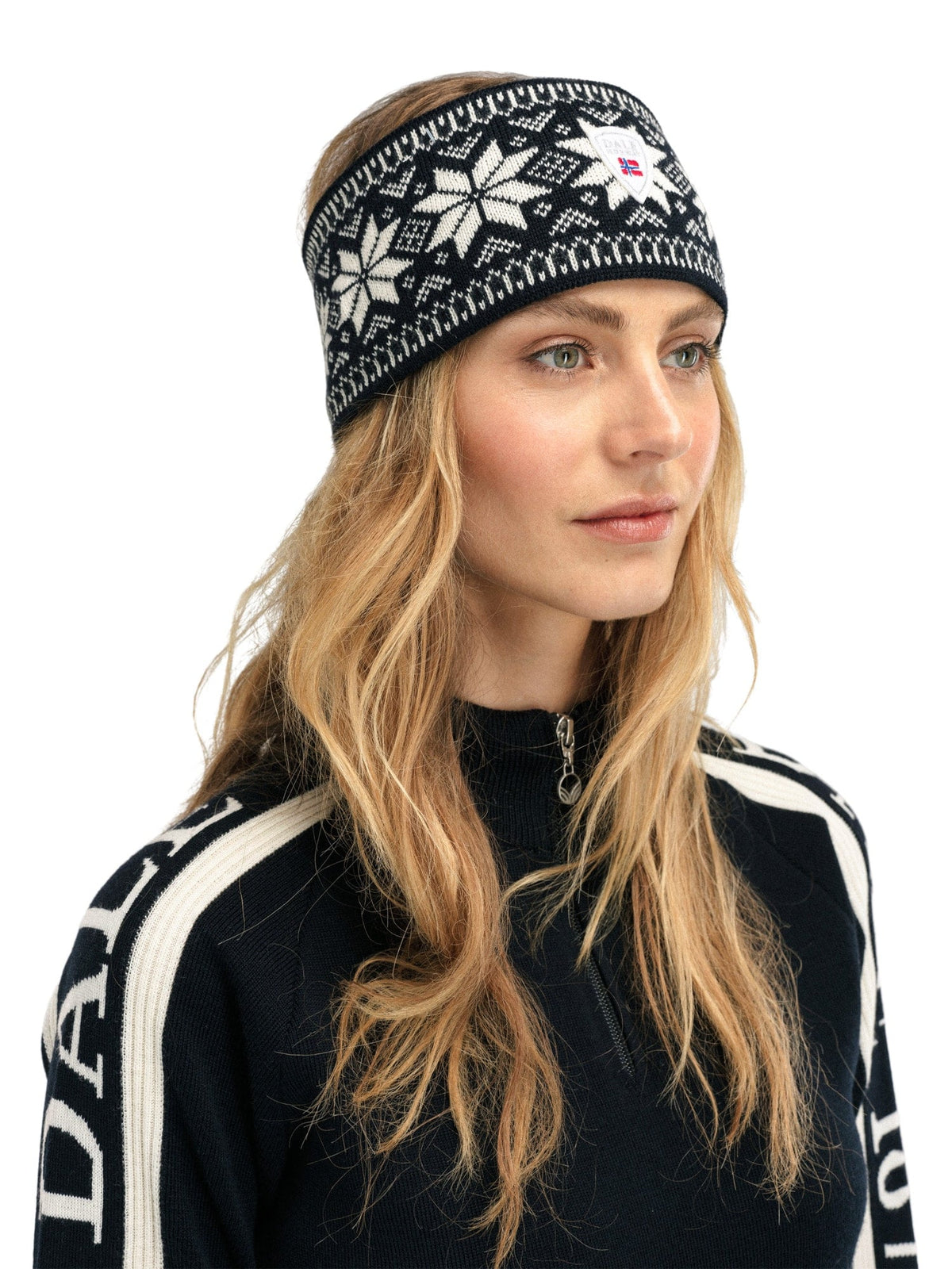 Dale of Norway Garmisch Headband - Merino Wool Black Off white Dark charc