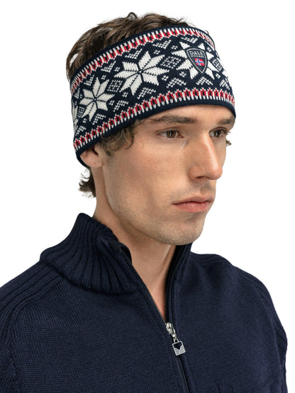Dale of Norway Garmisch Headband - Merino Wool Navy off white raspberry