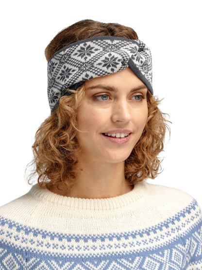 Dale of Norway Christiania Headband - Merino Wool Grey Offwhite