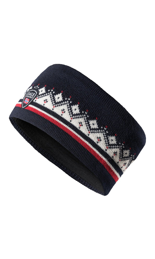 Dale of Norway Moritz Headband - Merino Wool Navy Raspberry offwhite
