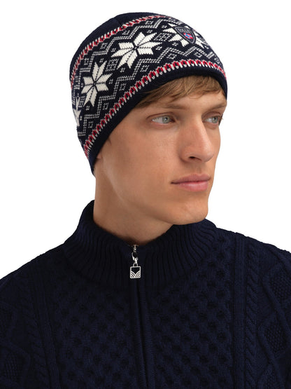 Dale of Norway Garmisch Hat - Merino Wool Navy Offwhite Red