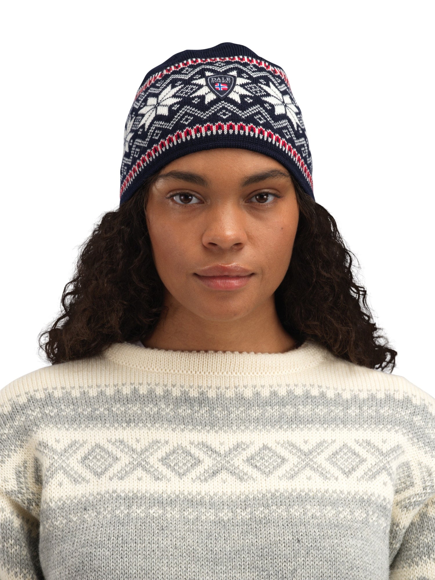 Dale of Norway Garmisch Hat - Merino Wool Navy Offwhite Red
