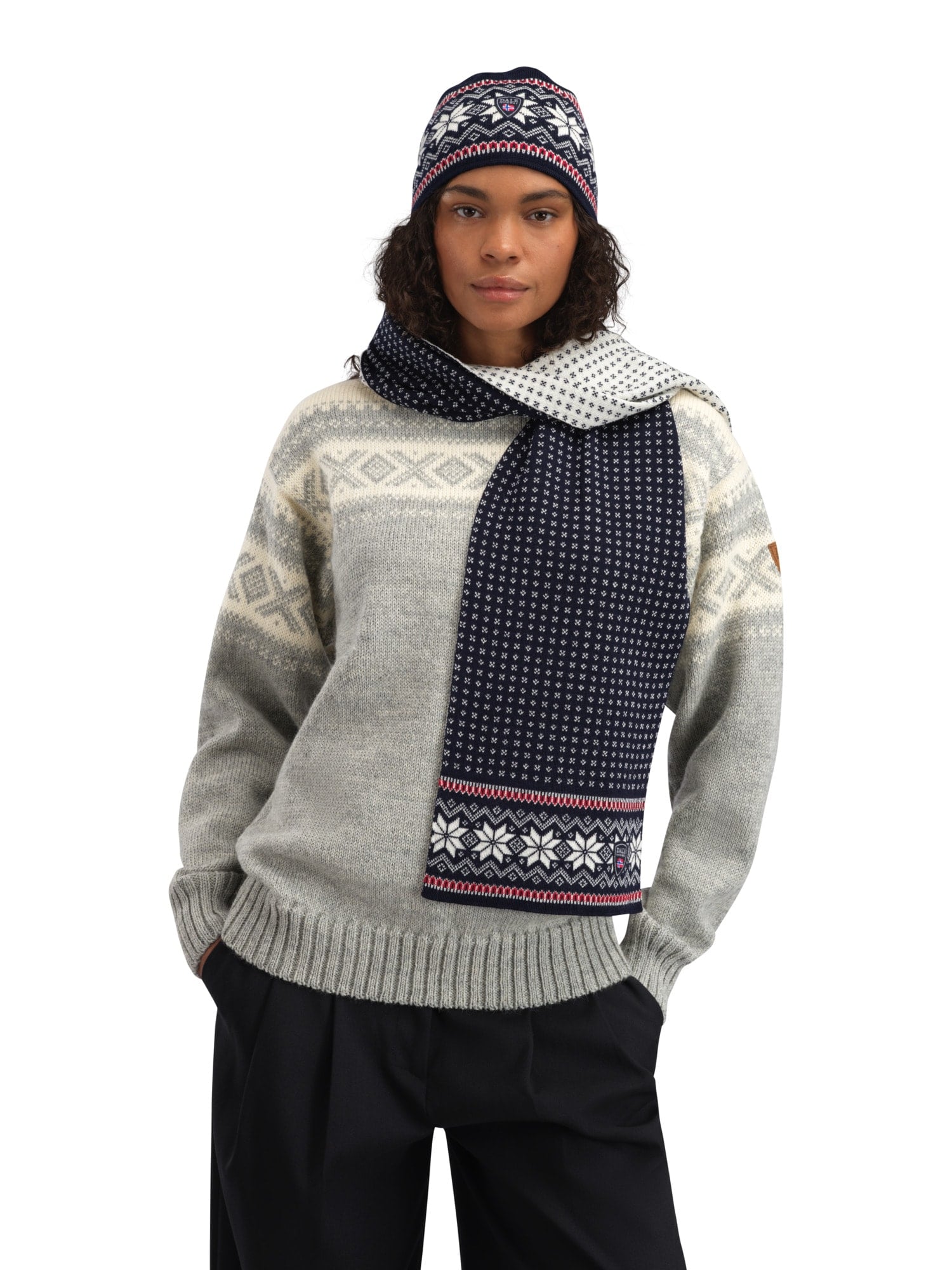 Dale of Norway Garmisch Hat - Merino Wool Navy Offwhite Red