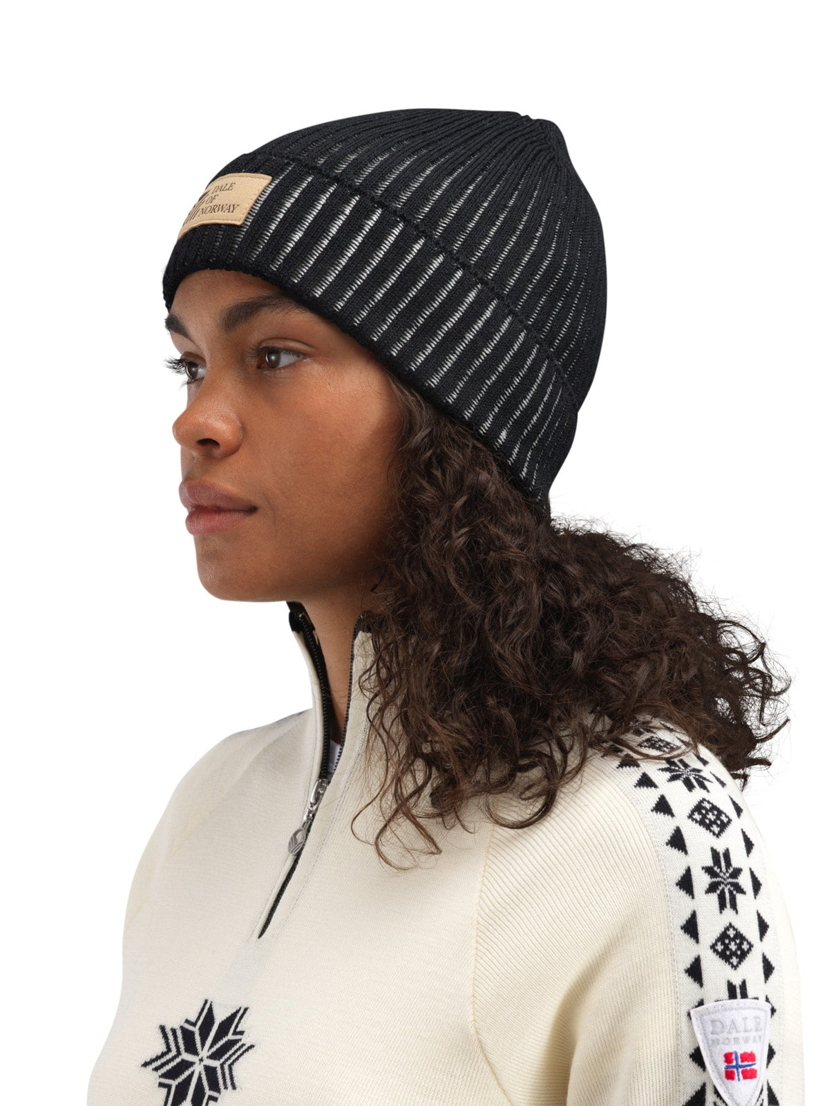 Dale of Norway Alvøy Hat - Norwegian Wool Black Offwhite