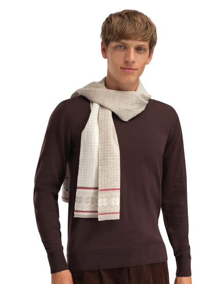 Dale of Norway Garmisch Scarf Sand Mel. Off White Red Rose