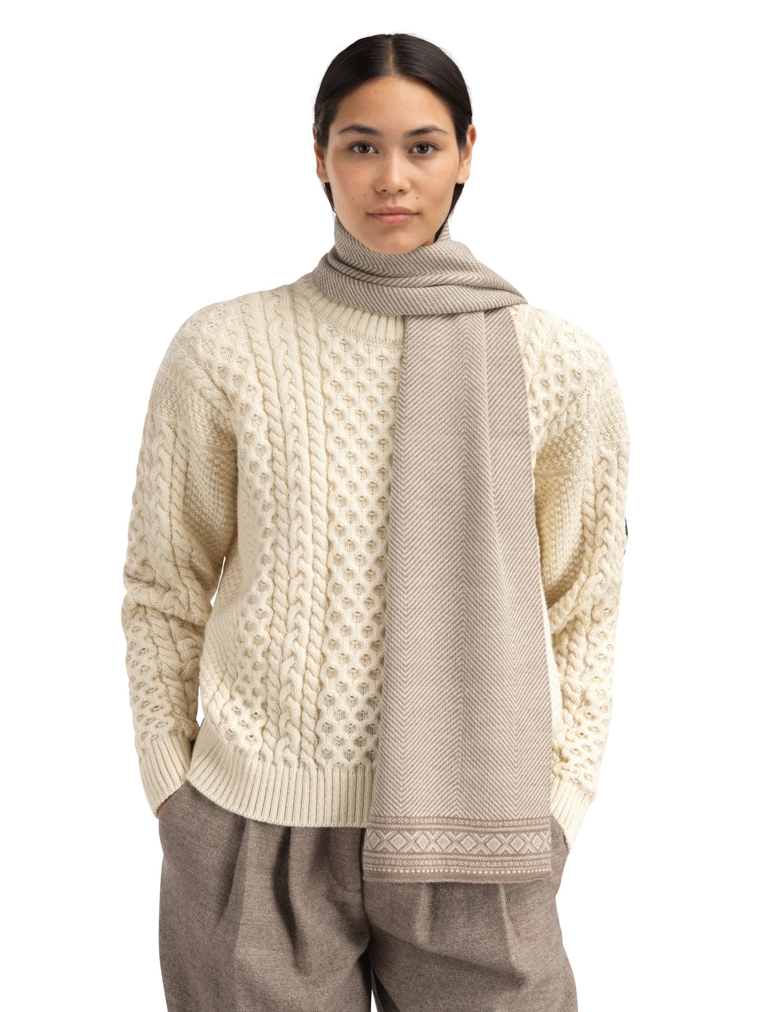 Dale of Norway Cortina Scarf Mountainstone Off White