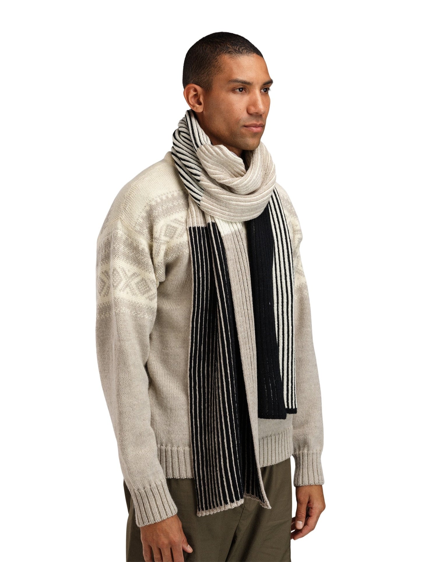 Dale of Norway Skarstind Scarf Black Offwhite Sand Mel