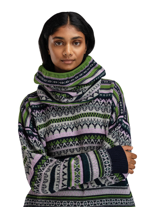 Dale of Norway Utsira tubular scarf Marine Pinegreen Lightcharcoal
