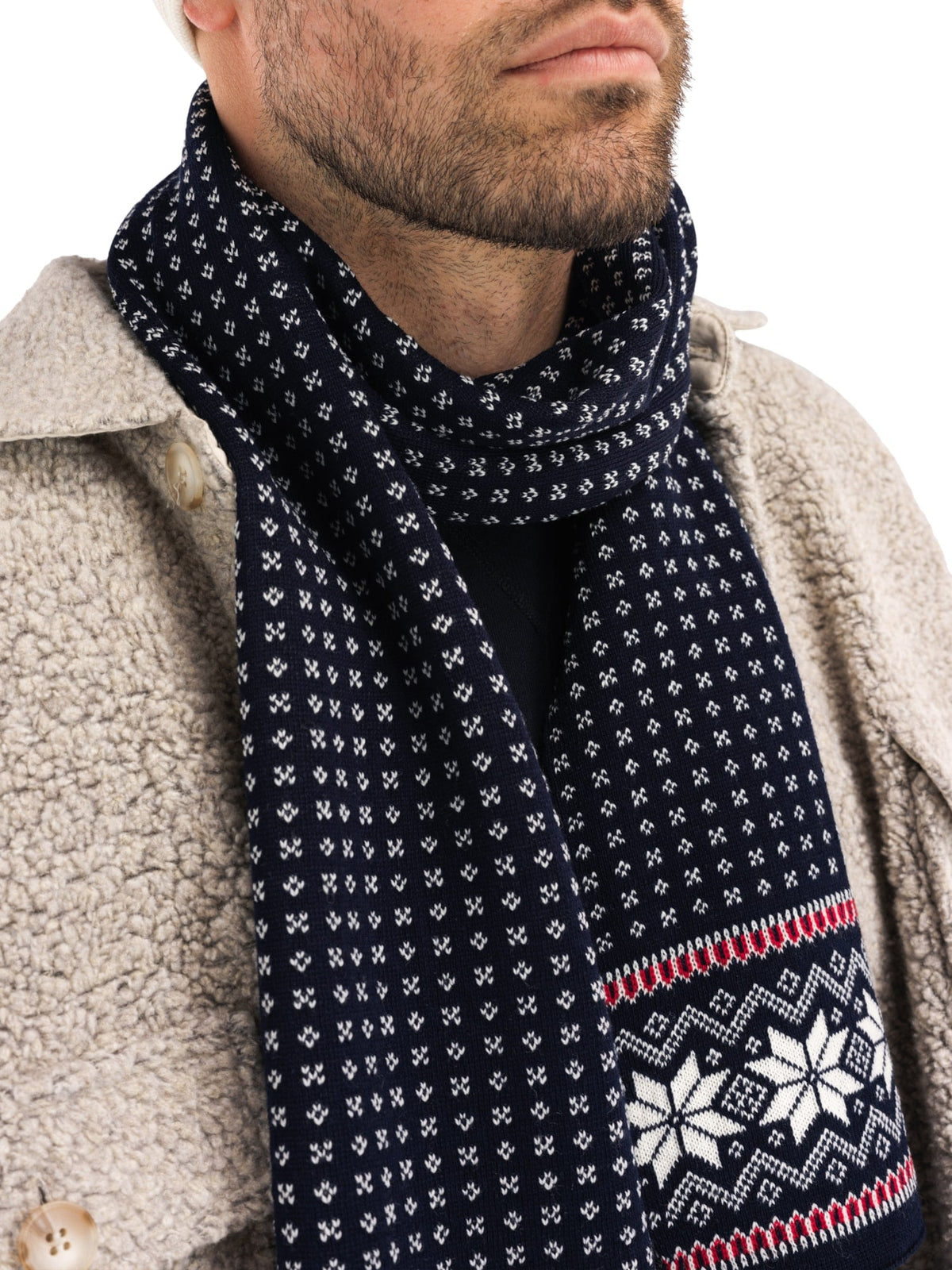 Dale of Norway Garmisch Scarf Navy Red Offwhite