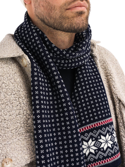Dale of Norway Garmisch Scarf Navy Red Offwhite