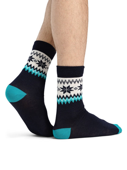 Dale of Norway Myking sock Navy Turquoise Offwhite