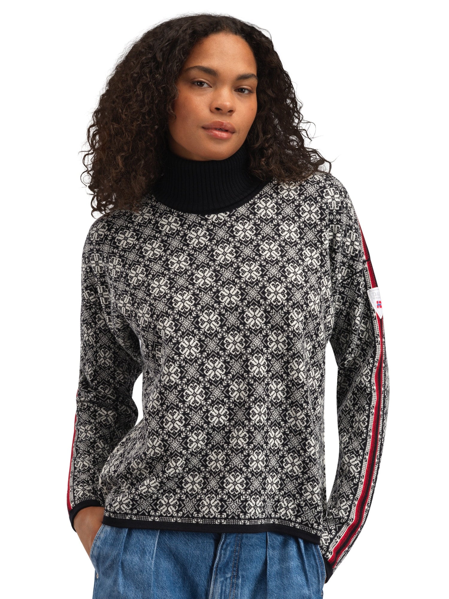 Dale of Norway Firda Women’s Sweater - Merino Wool BLACK OFF WHITE