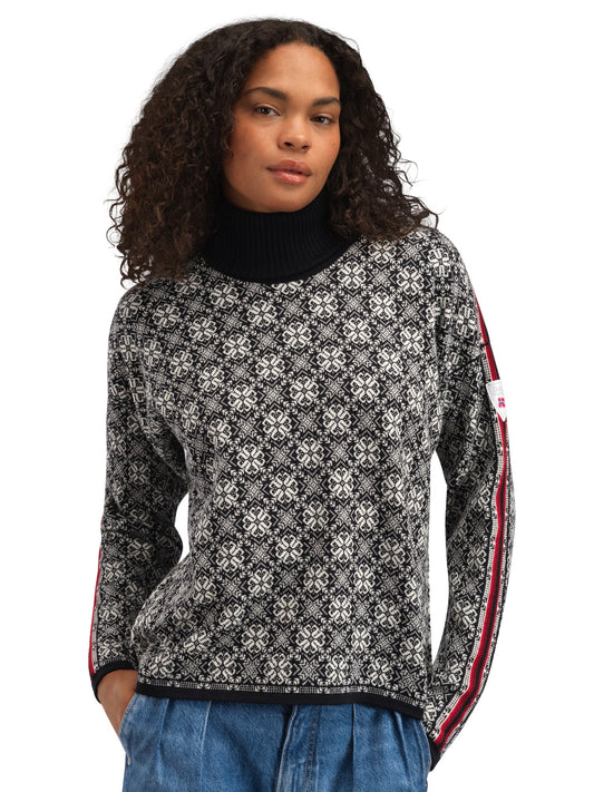 Dale of Norway Firda Women’s Sweater - Merino Wool BLACK OFF WHITE