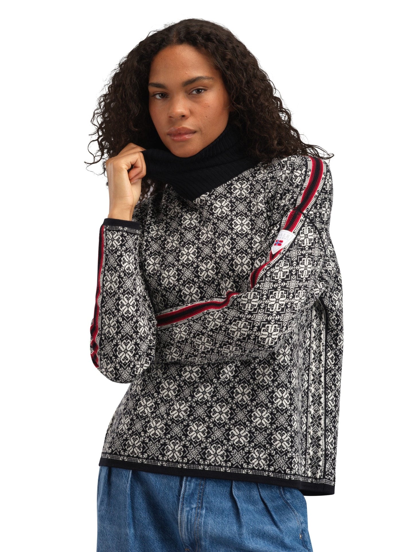 Dale of Norway Firda Women’s Sweater - Merino Wool BLACK OFF WHITE