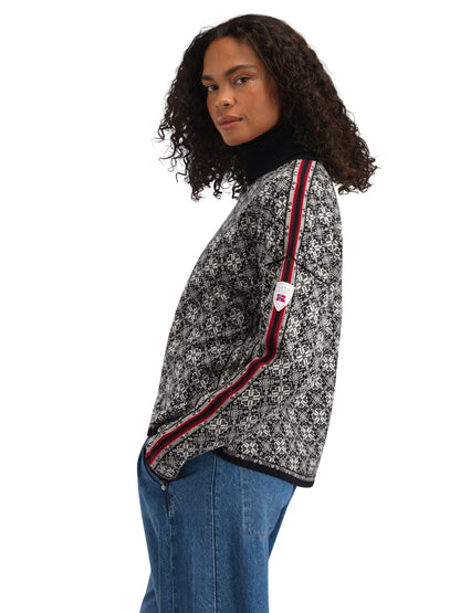 Dale of Norway Firda Women’s Sweater - Merino Wool BLACK OFF WHITE