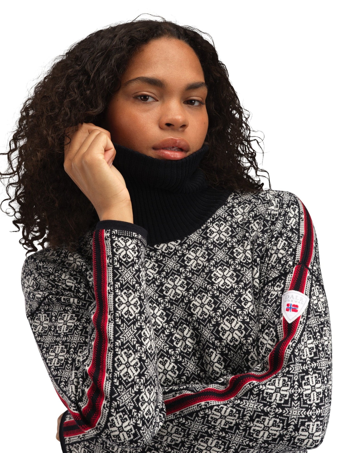 Dale of Norway Firda Women’s Sweater - Merino Wool BLACK OFF WHITE