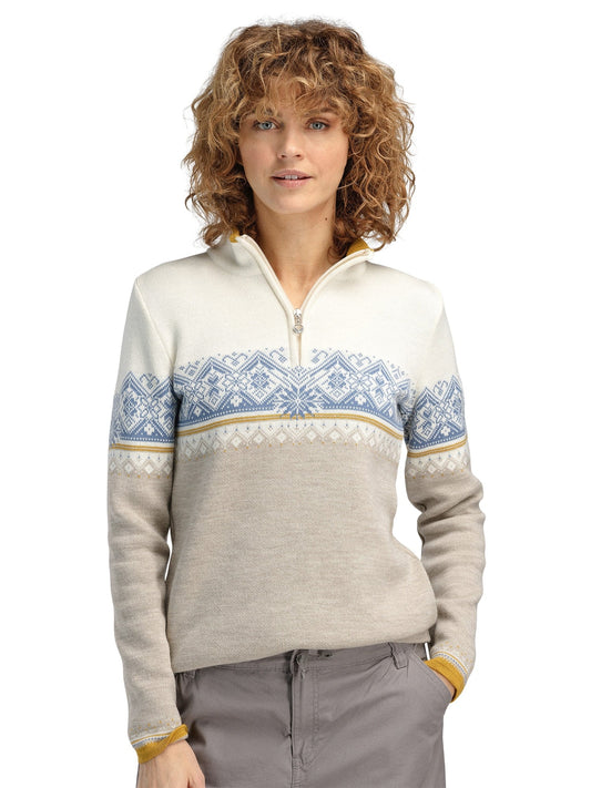 Dale of Norway Moritz Women’s Sweater - Merino Wool Sand Offwhite Blueshadow