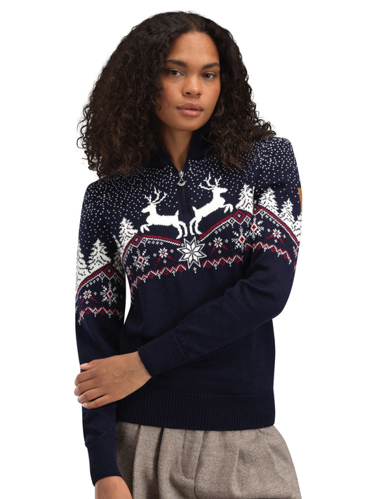 Dale of Norway Dale Christmas Fem Sweater Navy Offwhite Redrose